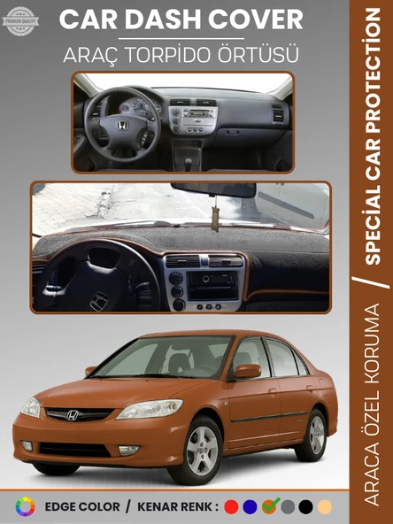 HONDA CIVIC VTEC2 (2003-2005) Torpido Örtüsü Torpido Koruma Tam Uyum Çatlamayı Önler Kolay Montaj ürün görseli 1