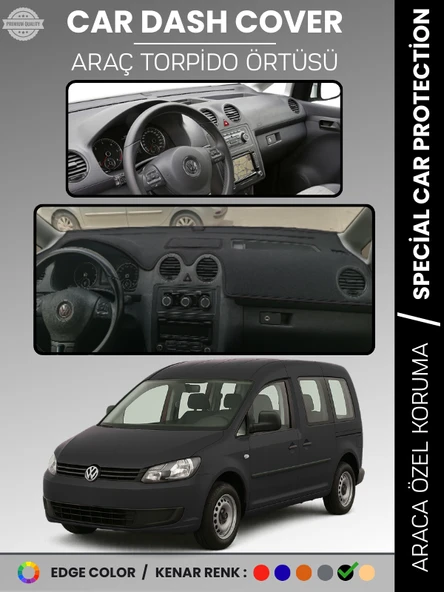 VOLKSWAGEN CADDY (2004-2015) Torpido Örtüsü Ön Göğüs Koruma Torpido Koruma Tam Uyum Çatlamayı Önler ürün görseli 1