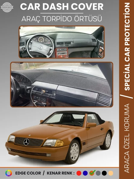 MERCEDES SL R129 (1989-2001) Torpido Örtüsü Premium Kalite Torpido Koruma Özel Kesim UV Koruma ürün görseli 1