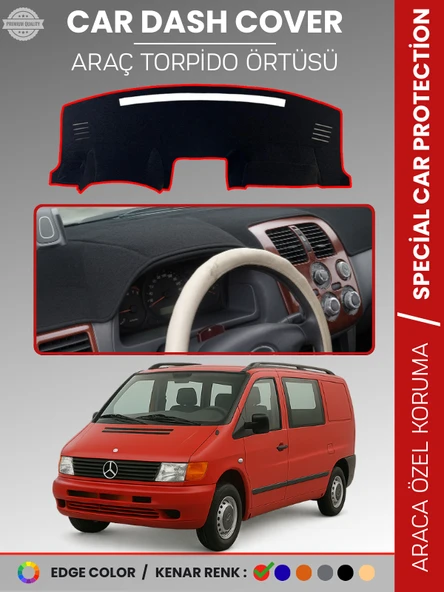 MERCEDES VITO W638 (1996-2003) Torpido Örtüsü Premium Kalite Torpido Koruma Özel Kesim UV Koruma ürün görseli 1