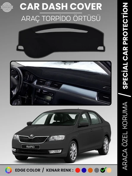 SKODA RAPİD (2013-2017) Torpido Örtüsü Ön Göğüs Halı Torpido Koruma Tam Uyum Kaymaz UV Koruma ürün görseli 1