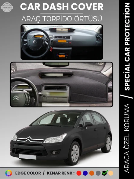 CITROEN C4 (2004-2009) Torpido Örtüsü Ön Göğüs Torpido Koruma Tam Uyum Çatlamayı Önler Kolay Montaj ürün görseli 1
