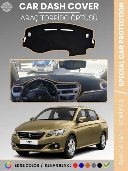 PEUGEOT 301 (2012-2024) Torpido Örtüsü Ön Göğüs Koruma Torpido Koruma Birebir Uyum Kaymaz Özel Kesim ürün görseli 1