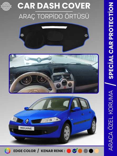RENAULT MEGANE 2 NAVİGASYONSUZ (2003-2009) Torpido Örtüsü Ön Göğüs Halı Torpido Koruma  Araca Özel ürün görseli 1
