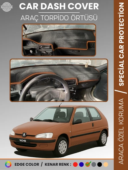 PEUGEOT 106 (1991-2003) Torpido Örtüsü Ön Göğüs Torpido Koruma Birebir Uyum Kaymaz Özel Kesim ürün görseli 1