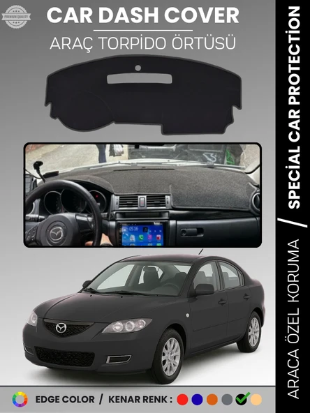 MAZDA 3 (2003-2009) Torpido Örtüsü Panel Halısı Koruma Torpido Koruma Araca Özel Kaymaz Kolay Montaj ürün görseli 1