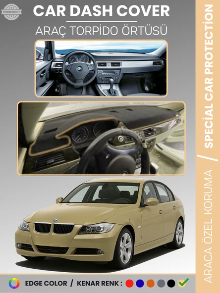 Bmw E90 (2006-2010) Torpido Örtüsü Ön Göğüs Koruma Torpido Koruma Araca Özel Kaymaz Kolay Montaj ürün görseli 1
