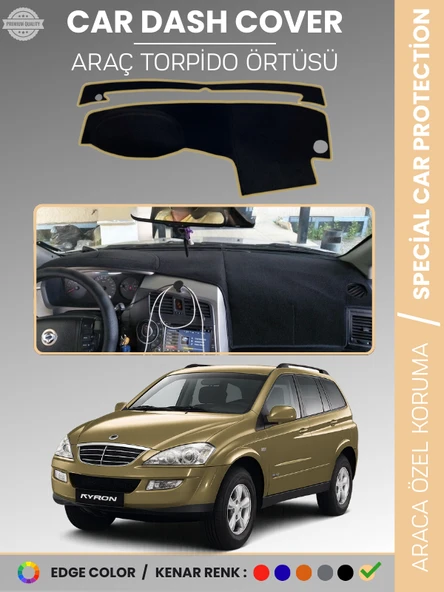 SSANGYONG KYRON (2005-2015) Torpido Örtüsü Ön Göğüs Halı Torpido Koruma Tam Uyum Kaymaz UV Koruma ürün görseli 1
