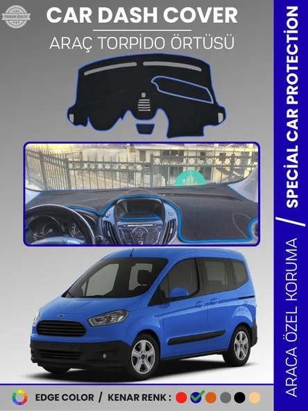 FORD COURİER (2013-2020) EKRANLI Torpido Örtüsü Torpido Koruma Tam Uyum Çatlamayı Önler Kolay Montaj ürün görseli 1