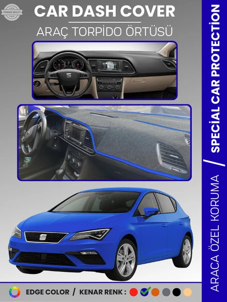 SEAT LEON (2013-2020) Torpido Örtüsü Ön Göğüs Halı Torpido Koruma Birebir Uyum Kaymaz UV Koruma ürün görseli 1