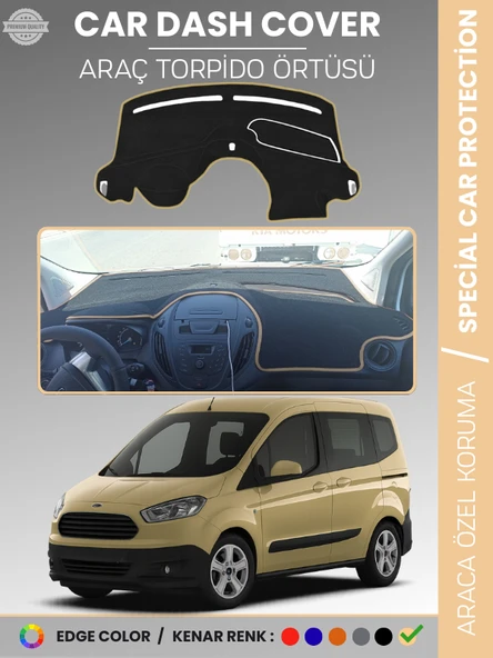 FORD COURİER (2013-2020) EKRANSIZ Torpido Örtüsü Panel Koruma Tam Uyum Çatlamayı Önler Kolay Montaj ürün görseli 1
