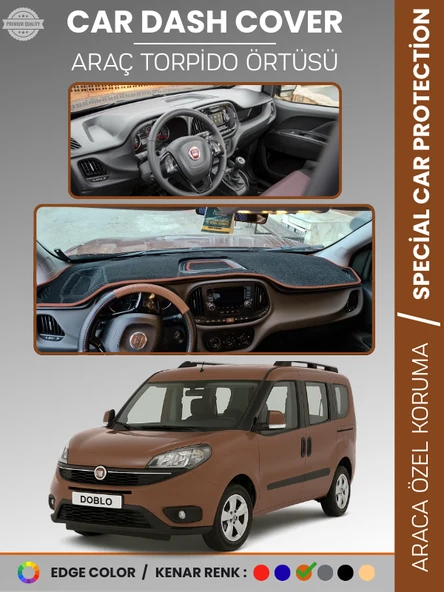 FIAT DOBLO (2015-2020) Torpido Örtüsü Ön Göğüs Torpido Koruma Tam Uyum Çatlamayı Önler Kolay Montaj ürün görseli 1