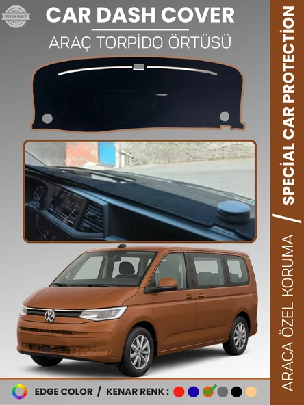 VOLKSWAGEN TRANSPORTER T7 (2021+) Torpido Örtüsü Ön Göğüs Koruma Torpido Koruma Tam Uyum UV Koruma ürün görseli 1