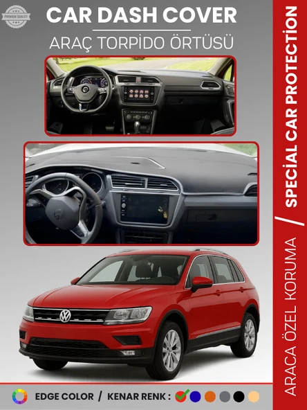 VOLKSWAGEN TIGUAN (2016-2023) Torpido Örtüsü Ön Göğüs Koruma Torpido Koruma Tam Uyum Araca Özel ürün görseli 1