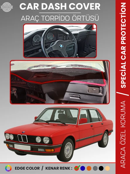 BMW E28 5 SERİSİ (1981-1988) Torpido Örtüsü Ön Göğüs Koruma Torpido Koruma Tam Uyum Çatlamayı Önler ürün görseli 1