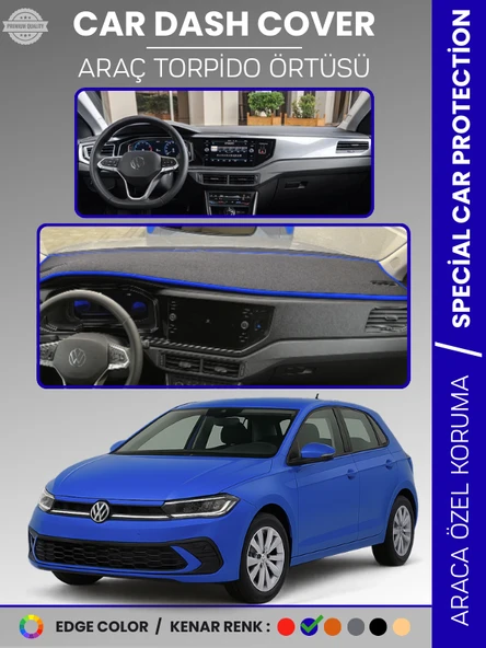 VOLKSWAGEN POLO (2022+) Torpido Örtüsü Ön Göğüs Koruma Torpido Koruma Tam Uyum Kaymaz Özel Kesim ürün görseli 1