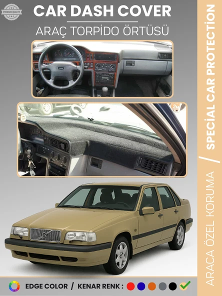 VOLVO 850 (1991-1997) Torpido Örtüsü Ön Göğüs Koruma Torpido Koruma Tam Uyum Araca Özel UV Koruma ürün görseli 1