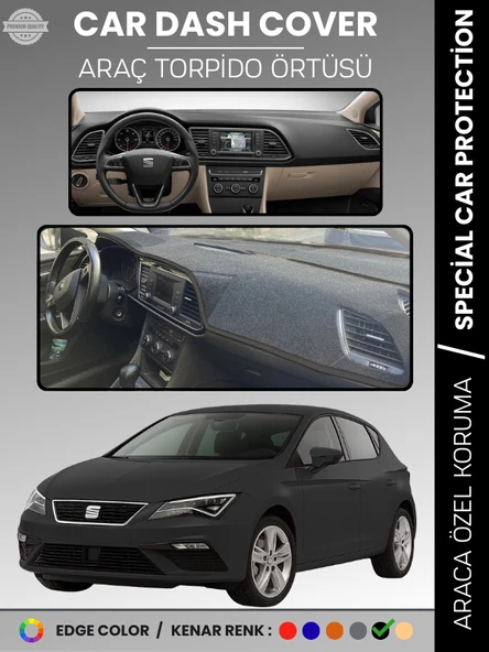 SEAT LEON (2013-2020) Torpido Örtüsü Ön Göğüs Halı Torpido Koruma Birebir Uyum Kaymaz UV Koruma ürün görseli 1