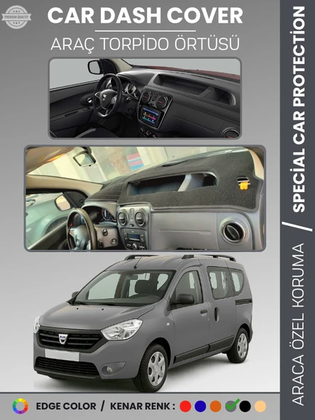DACIA DOKKER (2012-2020) Torpido Örtüsü Ön Göğüs Koruma Torpido Koruma Çatlamayı Engeller Tam Uyum ürün görseli 1