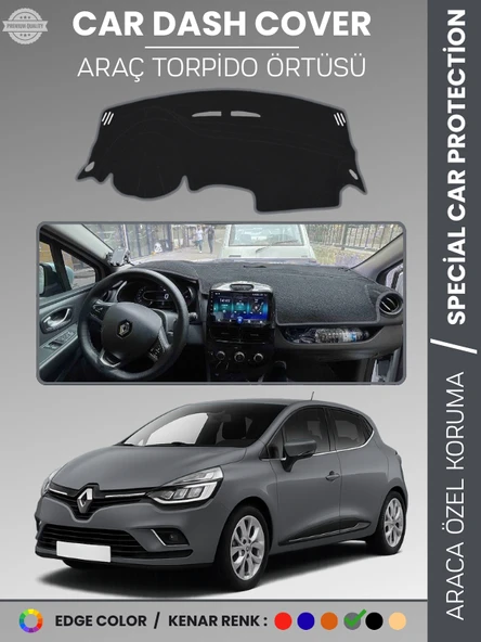 RENAULT CLİO 4 (2012-2020) Torpido Örtüsü Ön Göğüs Koruma Torpido Koruma Birebir Uyum Kaymaz ürün görseli 1