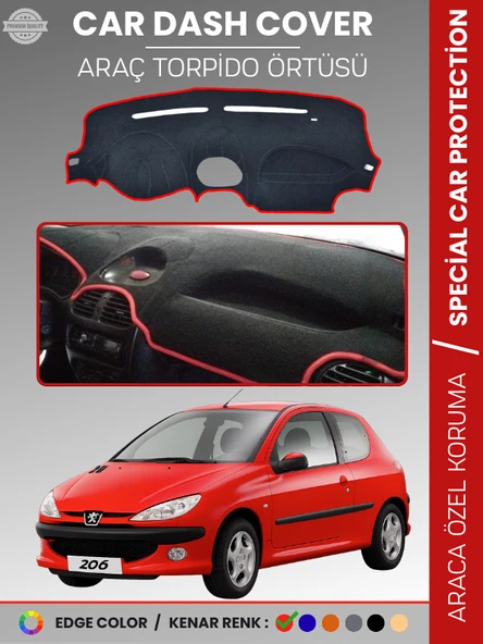 PEUGEOT 206 KÜÇÜK EKRAN (1998-2003) Torpido Örtüsü Ön Göğüs Torpido Koruma Birebir Uyum Kaymaz ürün görseli 1