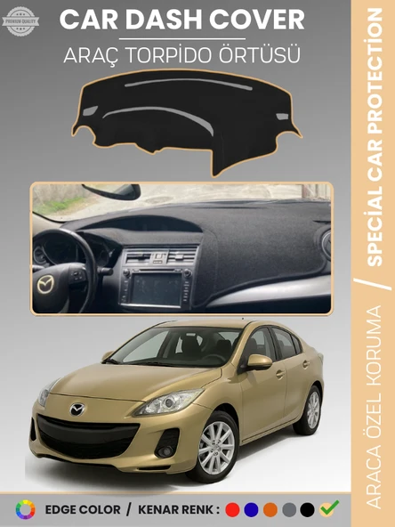 MAZDA 3 (2009-2013) Torpido Örtüsü Panel Halısı Koruma Torpido Koruma Araca Özel Kaymaz Kolay Montaj ürün görseli 1
