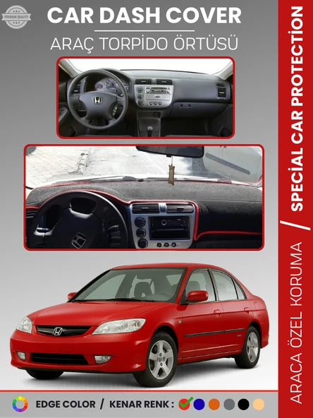 HONDA CIVIC VTEC2 (2003-2005) Torpido Örtüsü Torpido Koruma Tam Uyum Çatlamayı Önler Kolay Montaj ürün görseli 1