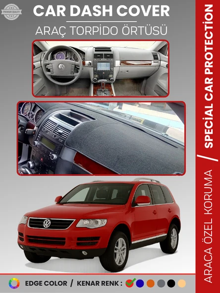 VOLKSWAGEN TOUAREG (2002-2010) Torpido Örtüsü Ön Göğüs Koruma Torpido Koruma Tam Uyum Araca Özel ürün görseli 1