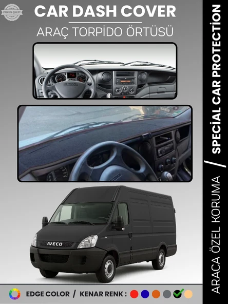 IVECO DAILY (2011-2014) Torpido Örtüsü Panel Torpido Koruma Araca Özel Tam Uyum Kaymaz Kolay Montaj ürün görseli 1