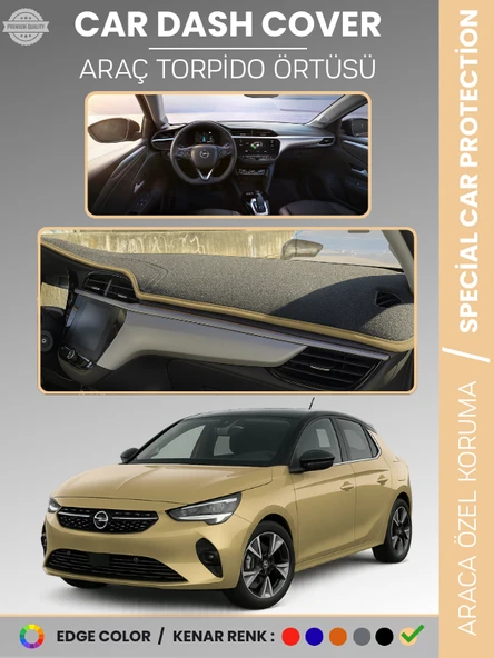 OPEL CORSA F (2019+) Torpido Örtüsü Ön Göğüs Koruma Torpido Koruma Birebir Uyum Kaymaz Özel Kesim ürün görseli 1
