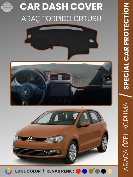 VOLKSWAGEN POLO (2009-2019) Torpido Örtüsü Ön Göğüs Koruma Torpido Koruma Tam Uyum Kaymaz Özel Kesim ürün görseli 1