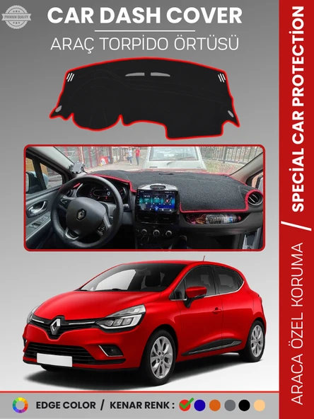 RENAULT CLİO 4 (2012-2020) Torpido Örtüsü Ön Göğüs Koruma Torpido Koruma Birebir Uyum Kaymaz ürün görseli 1