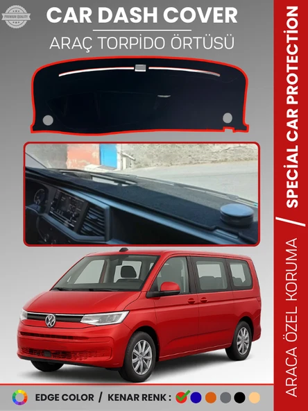 VOLKSWAGEN TRANSPORTER T7 (2021+) Torpido Örtüsü Ön Göğüs Koruma Torpido Koruma Tam Uyum UV Koruma ürün görseli 1