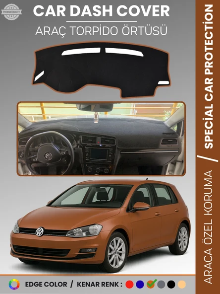 VOLKSWAGEN GOLF 7 (2013-2020) Torpido Örtüsü Ön Göğüs Koruma Tam Uyum Çatlamayı Önler ürün görseli 1