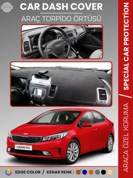 KİA CERATO (2012-2019) Torpido Örtüsü Ön Panel Torpido Koruma Tam Uyum Tam Uyum Kaymaz Kolay Montaj ürün görseli 1