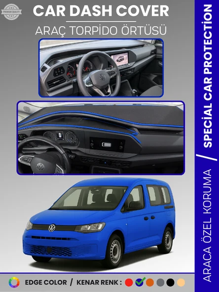 VOLKSWAGEN CADDY (2021+) Torpido Örtüsü Ön Göğüs Koruma Torpido Koruma Tam Uyum Çatlamayı Önler ürün görseli 1