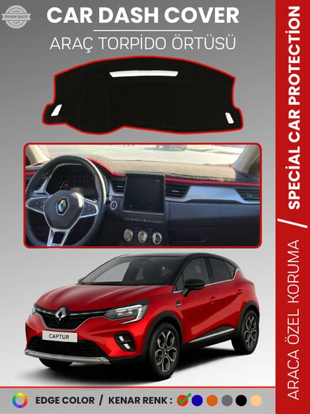 RENAULT CAPTUR (2019-2024) Torpido Örtüsü Ön Göğüs Koruma Torpido Koruma Araca Özel Tam Uyum ürün görseli 1