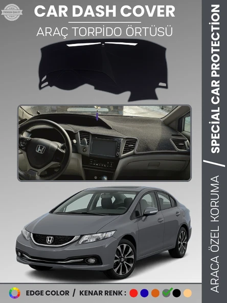 HONDA CIVIC FB7 (2011-2015) Torpido Örtüsü Torpido Koruma Tam Uyum Çatlamayı Önler Kolay Montaj ürün görseli 1
