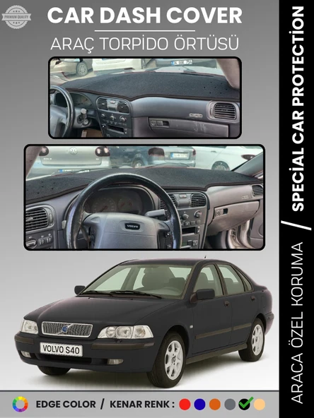 VOLVO S40 (1996-2002) Torpido Örtüsü Ön Göğüs Koruma Torpido Koruma Tam Uyum Araca Özel UV Koruma ürün görseli 1