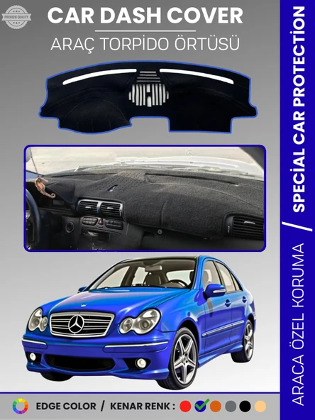 MERCEDES C CLASS W203 (2000-2007) Torpido Örtüsü Premium Kalite Torpido Koruma Özel Kesim UV Koruma ürün görseli 1