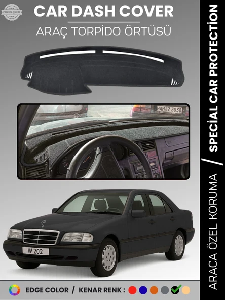 MERCEDES C CLASS W202 (1993-2000) Torpido Örtüsü Premium Kalite Torpido Koruma Özel Kesim UV Koruma ürün görseli 1