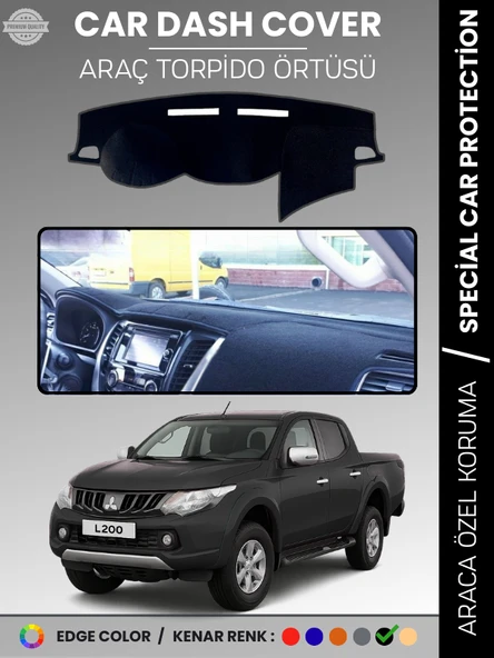 MITSUBISHI L200 (2015-2021) Torpido Örtüsü Ön Göğüs Koruma Araca Özel Tam Uyum Kaymaz ürün görseli 1