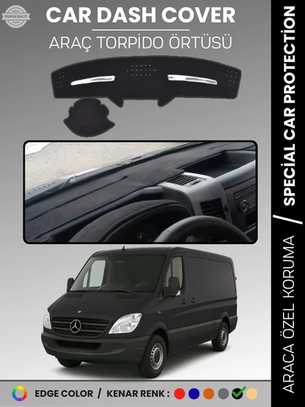 MERCEDES SPRINTER W906 (2006-2018) Torpido Örtüsü Premium Torpido Koruma Özel Kesim UV Koruma ürün görseli 1