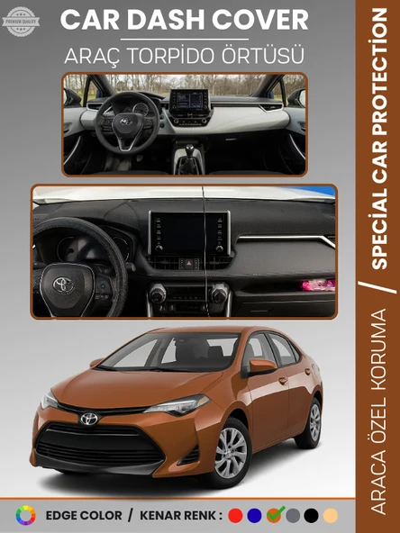 TOYOTA COROLLA (2019+) TORPİDO ÖRTÜSÜ E210 KASA HAYALET EKRANSIZ ANALOG GÖSTERGELİ TORPİDO KORUMA ürün görseli 1