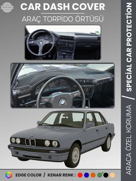 BMW E30 3 SERİSİ (1982-1991) Torpido Örtüsü Ön Göğüs Koruma Torpido Koruma Tam Uyum Çatlamayı Önler ürün görseli 1