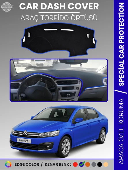 CITROEN C-ELYSEE (2012-2021) Torpido Örtüsü Ön Göğüs Torpido Koruma Tam Uyum Kolay Montaj ürün görseli 1