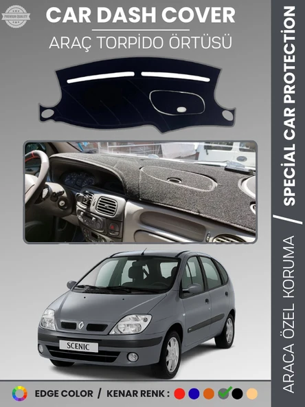 RENAULT SCENIC 1 (1999-2003) Torpido Örtüsü Ön Göğüs Koruma Torpido Koruma Tam Uyum Çatlamayı Önler ürün görseli 1