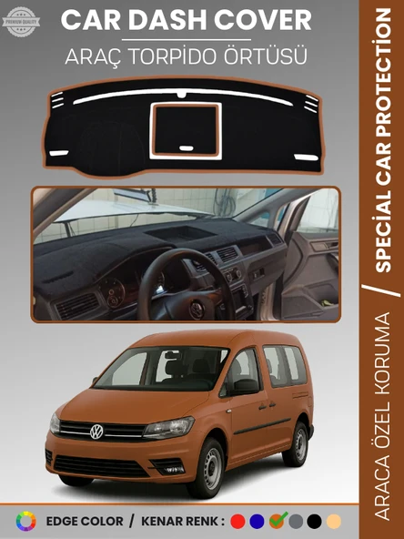 VOLKSWAGEN CADDY (2015-2021) Torpido Örtüsü Ön Göğüs Koruma Torpido Koruma Tam Uyum Çatlamayı Önler ürün görseli 1