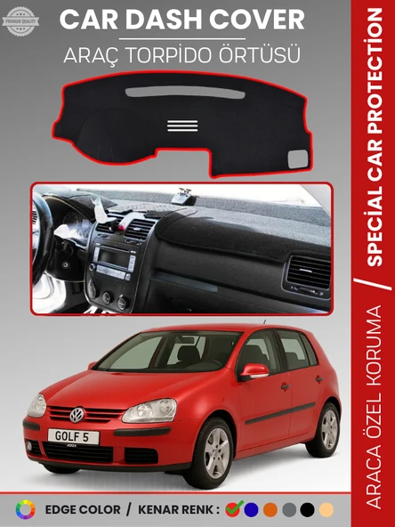 VOLKSWAGEN GOLF 5 (2003-2009) Torpido Örtüsü Ön Göğüs Tam Uyum Çatlamayı Önler ürün görseli 1