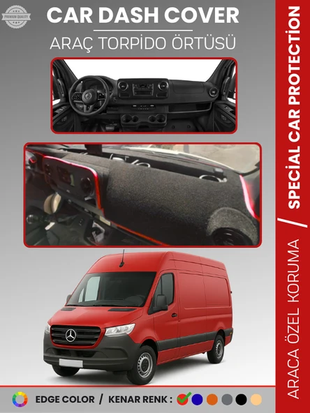 MERCEDES SPRINTER VS30 (2018-2024) Torpido Örtüsü Premium Kalite Torpido Koruma Özel Kesim UV Koruma ürün görseli 1